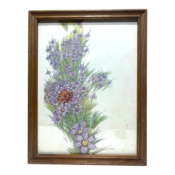 Vintage 1970’s Original Framed Under Glass Watercolor By Delfino - Picture 1 of 3